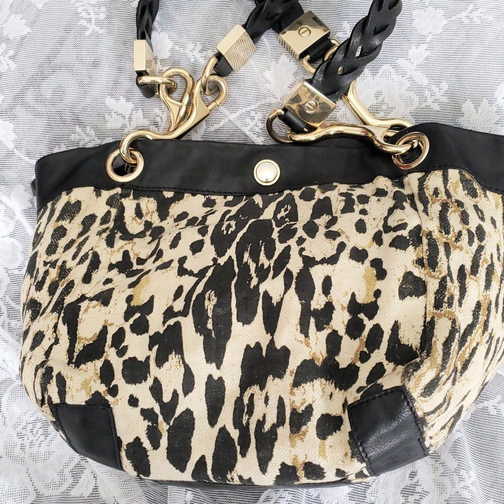 Jimmy Choo Leopard Print Canvas Lohla Tote - Picture 2 of 7